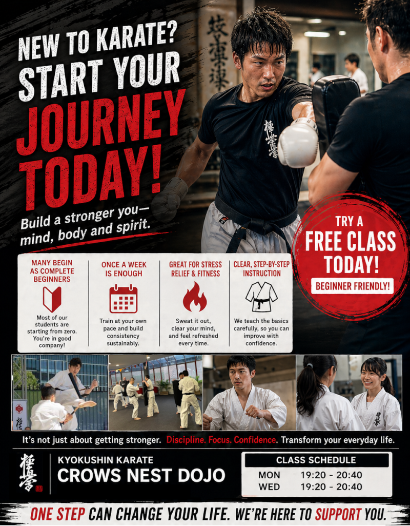Kyokushin Karate Crows Nest Dojo in Sydney Flyer